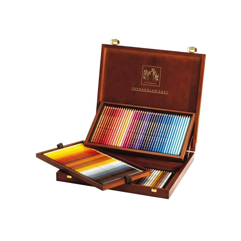 Coffret bois 120 crayons Caran d'Ache Supracolor Soft 