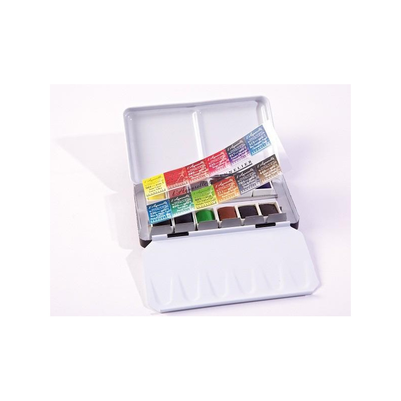 Boîte métal Sennelier de poche 12  1/2 godets 