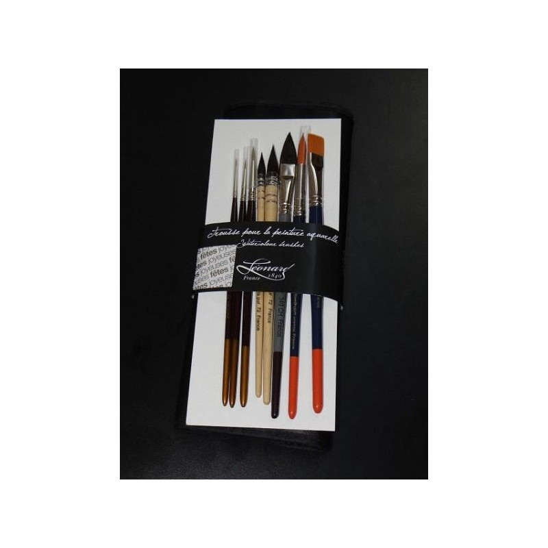 Assortiment de  pinceaux aquarelle et trousse Léonard