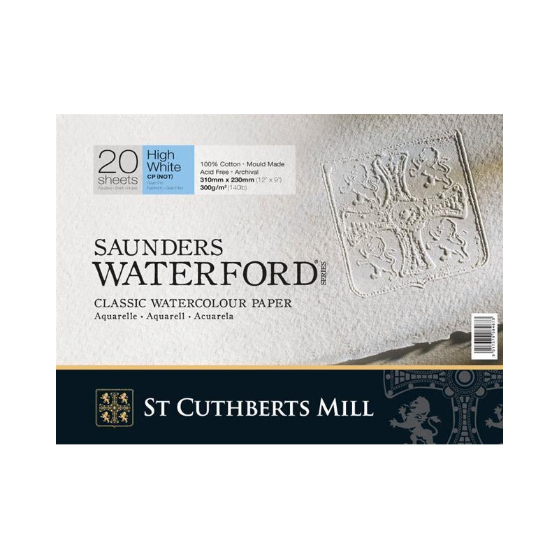 Bloc extra blanc Waterford 23x31 300g 20 f grain fin 