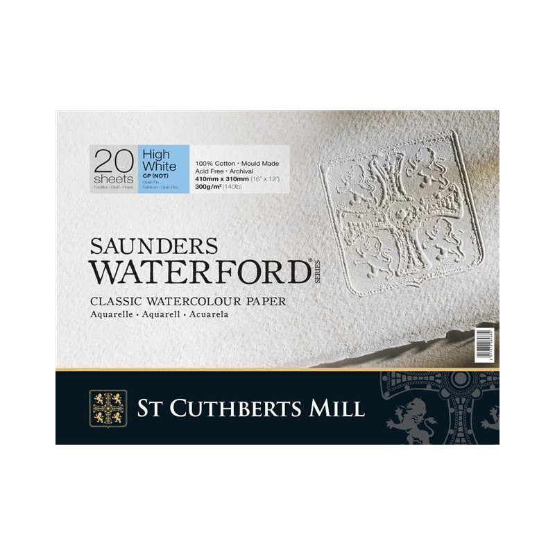 Bloc extra blanc Waterford 31x41 300g 20 f grain fin 