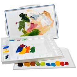 Palette “stay wet” 3 plateaux et 20 godets 35 x 25 x 3,8cm