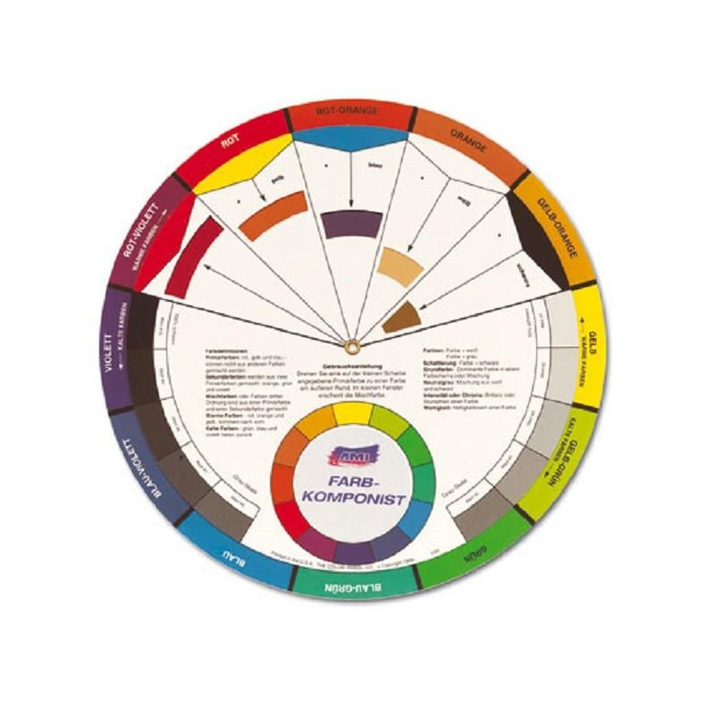 Roue chromatique traditionnelle, guide de mélange 12 couleurs