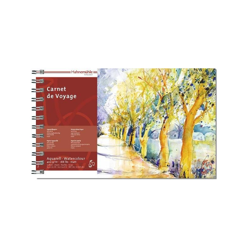 Carnet de Voyage Hahnemühle 15f 400g grain fin 15,3x25