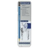 Boîte métal de 6 crayons graphite Lumograph 100 Staedtler Boîte métal de 6 crayons graphite Lumograph 100 Staedtler