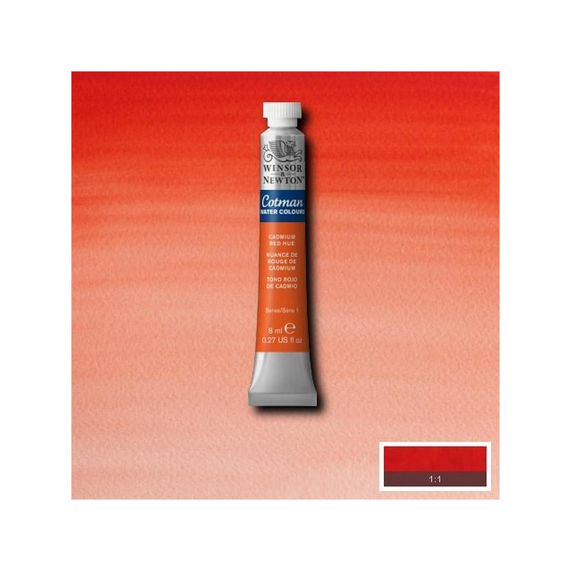 Nuance de rouge de cadmium - Aquarelle tube 8 ml Cotman