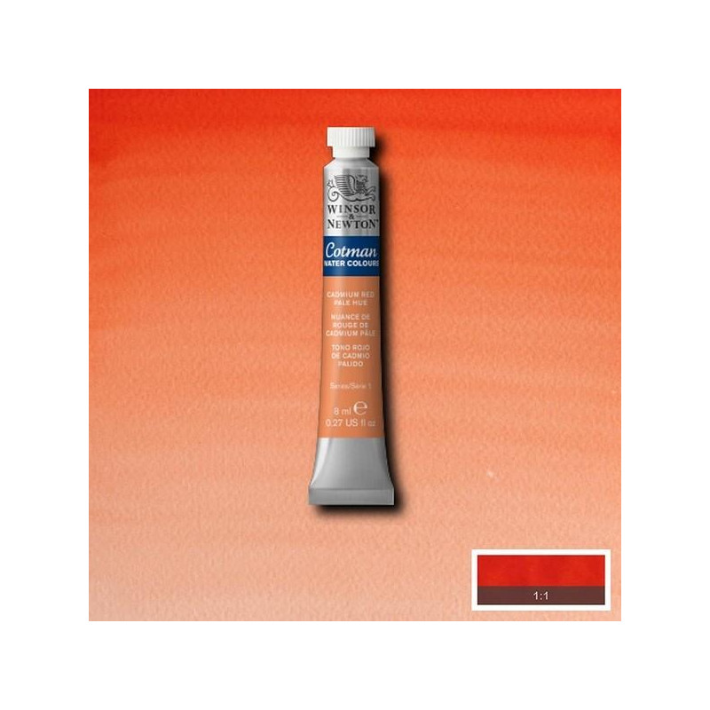 Nuance de rouge de cadmium clair - Aquarelle tube 8 ml Cotman