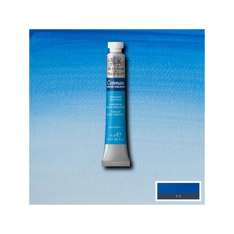 Nuance de bleu céruléum - Aquarelle tube 8 ml Cotman