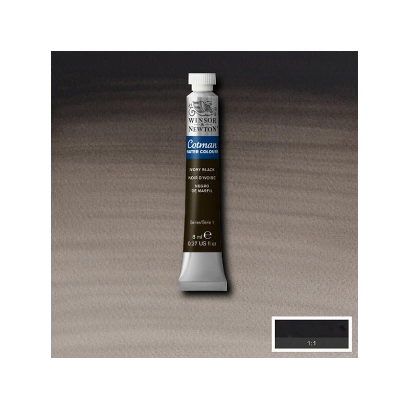 Noir d'ivoire - Aquarelle tube 8 ml Cotman