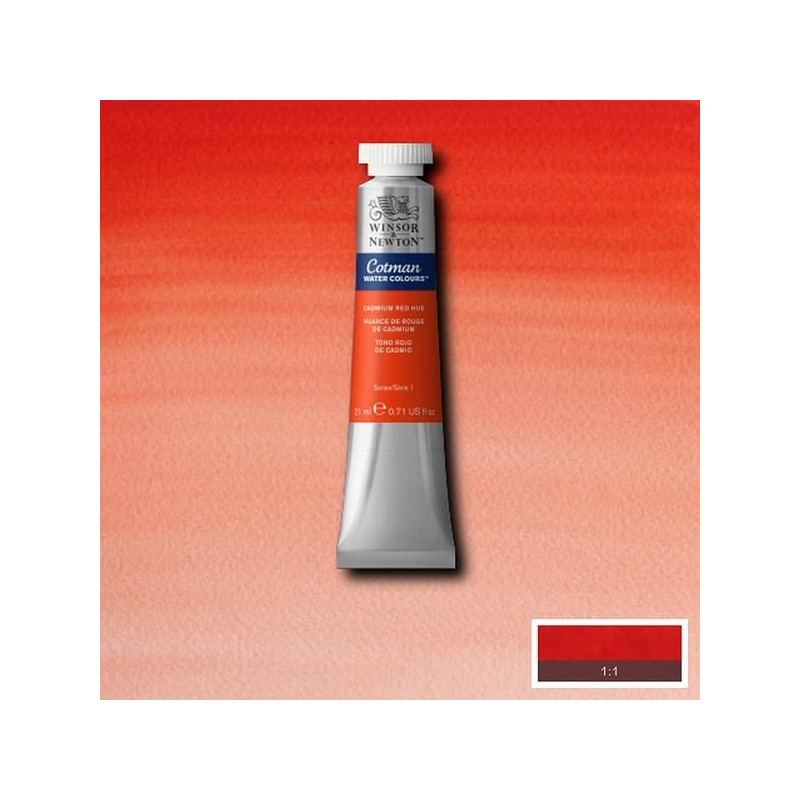 Nuance de rouge de cadmium - Aquarelle tube 21 ml Cotman