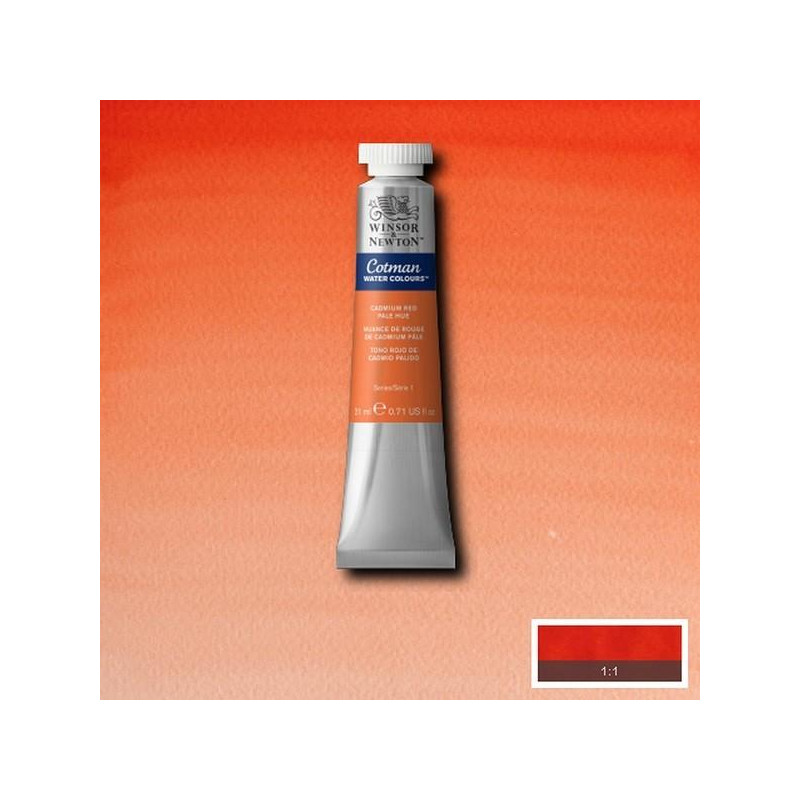 Nuance de rouge de cadmium clair  - Aquarelle tube 21 ml Cotman