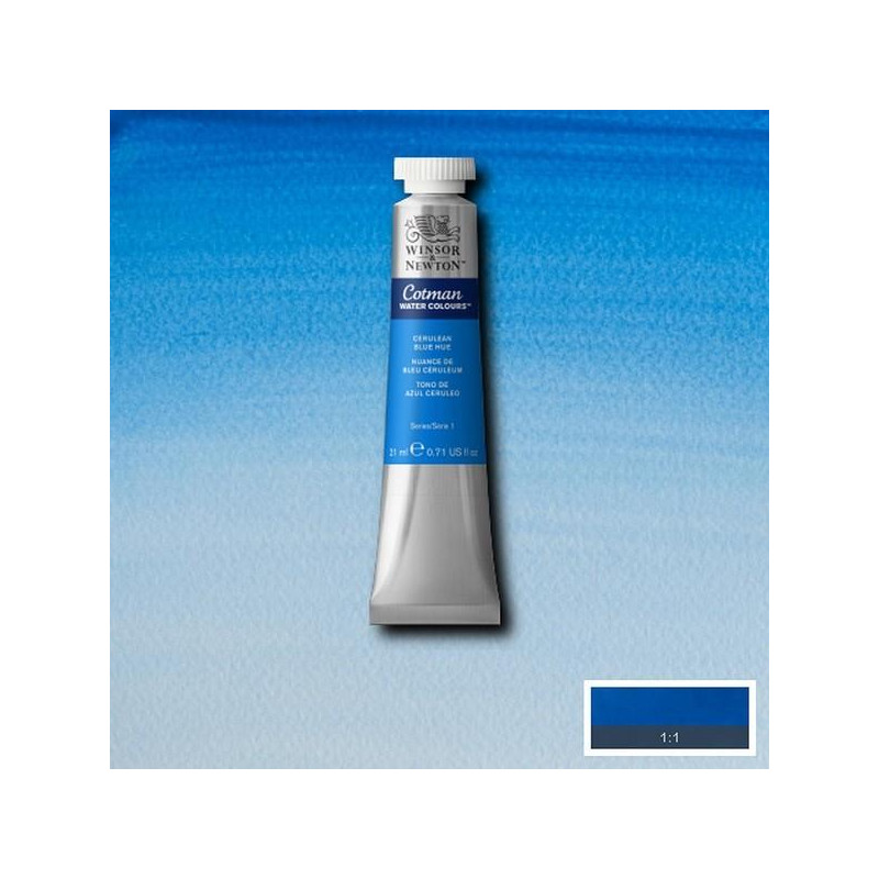 Nuance de bleu céruléum  - Aquarelle tube 21 ml Cotman