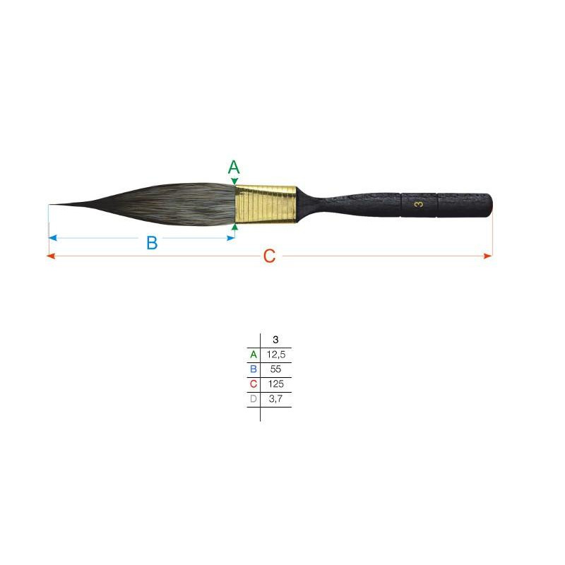 Pinceau Épée Casaneo série 704 Da vinci