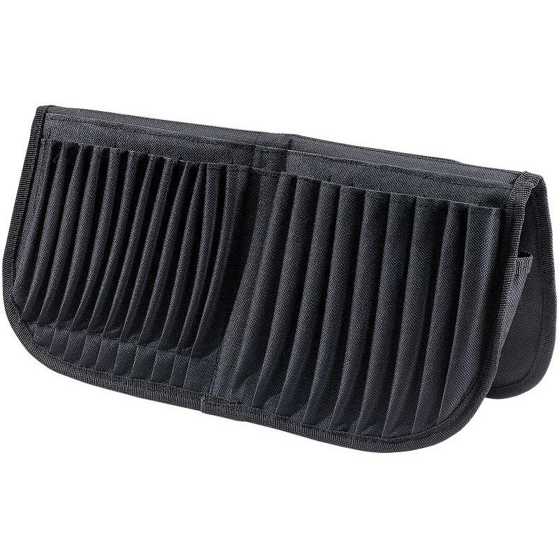 Trousse à pinceaux en nylon 21 emplacements élastiques 19 x 38 cm