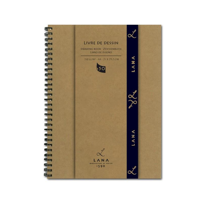 Livre de dessin spiralé Lana A4 21x29,7 150g 50 feuilles