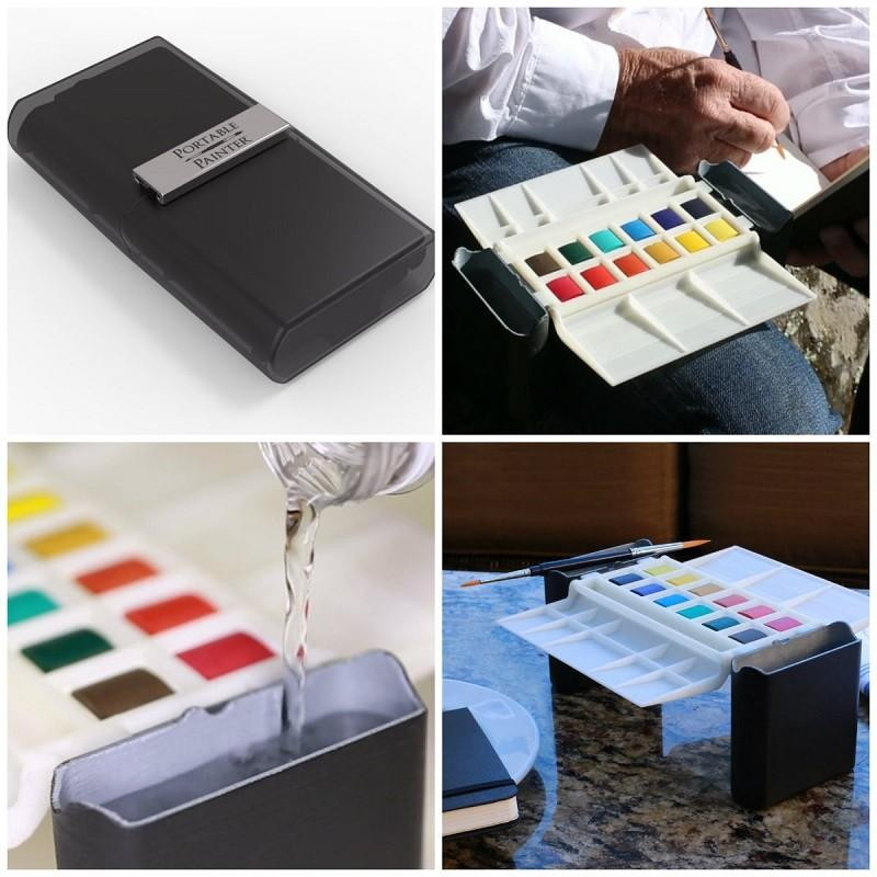 Palette Portable Painter 12 ½ godets réservoirs et pinceaux