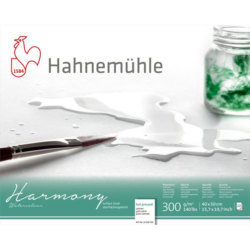 Bloc collé 4 côtés Harmony 40x50 300g 12f grain satiné