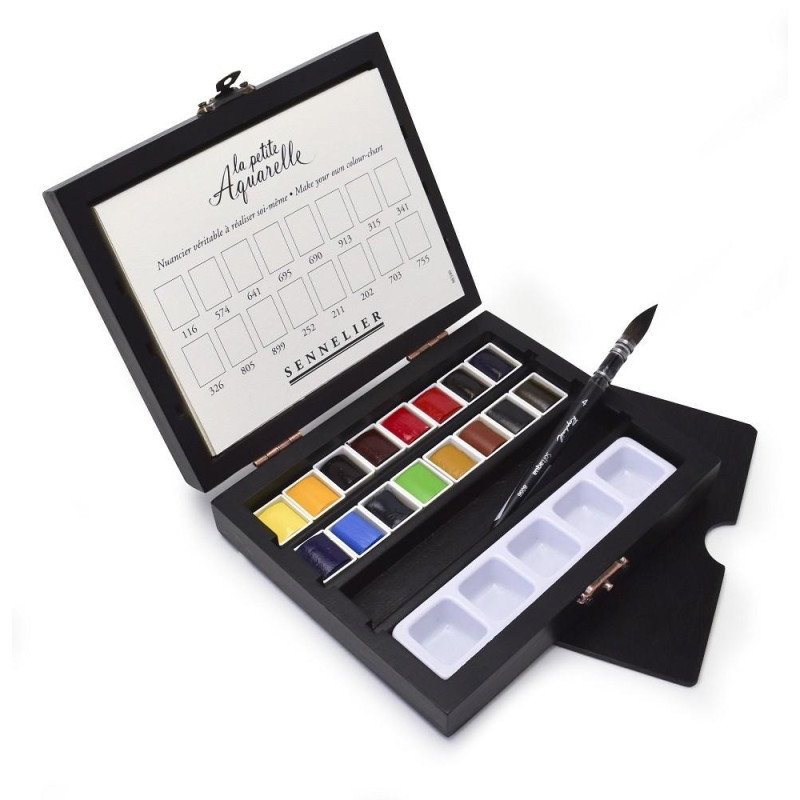 Coffret bois 16 couleurs la petite aquarelle de Sennelier