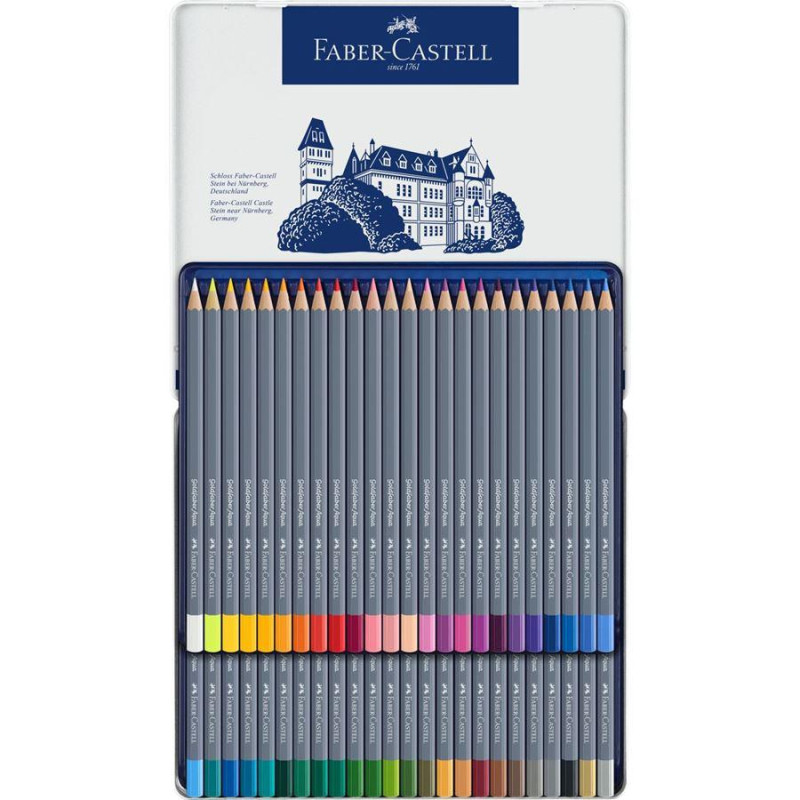 Boîte métal 48 crayons aquarelle Faber-Castell Goldfaber