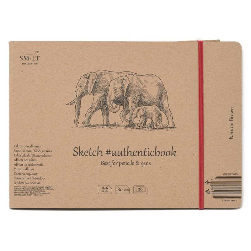 Carnet dessin brun cousu SM-LT 18f 185g 17,6 x 24,5 paysage