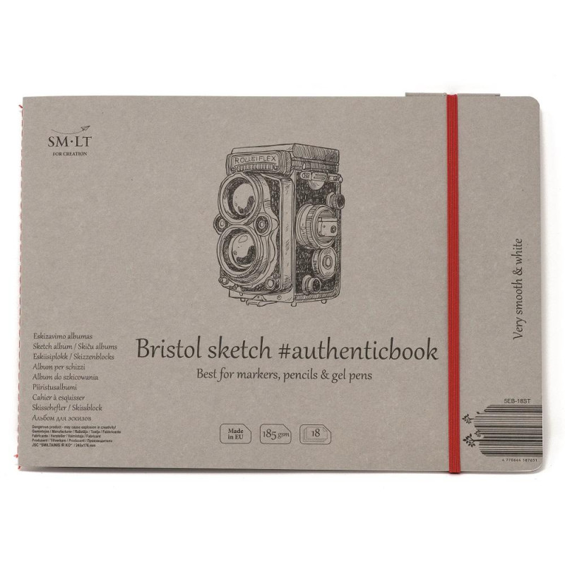 Carnet dessin bristol cousu SM-LT 18f 185g 17,6 x 24,5 paysage