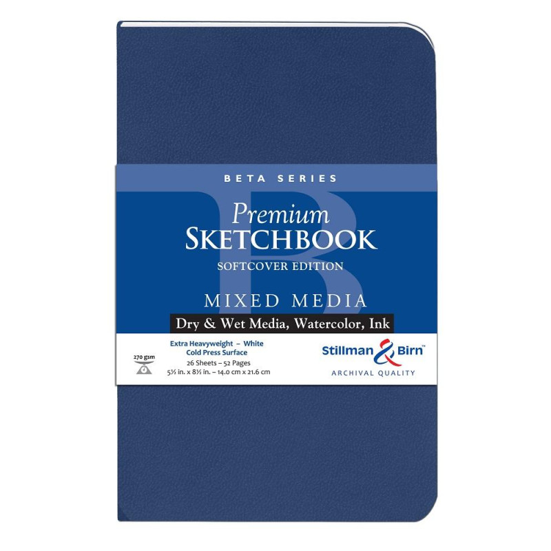 Carnet Stillman & Birn Beta softcover 21,6x14 26f 270g grain fin portrait