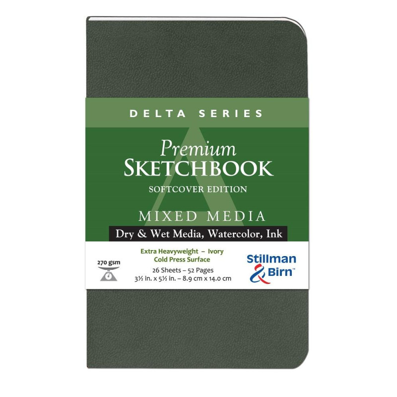 Carnet Stillman & Birn Delta softcover 14x9 26f 270g Ivoire grain fin