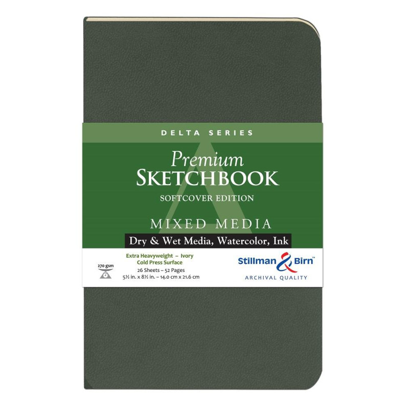Carnet Stillman & Birn Delta softcover 21,6x14 26f 270g Ivoire grain fin