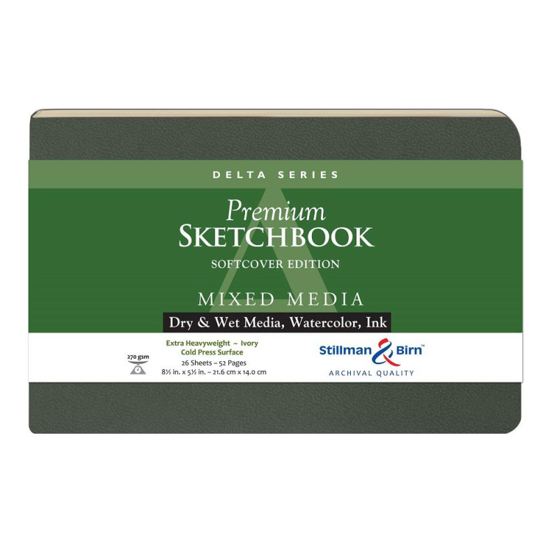 Carnet Stillman & Birn Delta softcover 14x21,6 26f 270g Ivoire grain fin