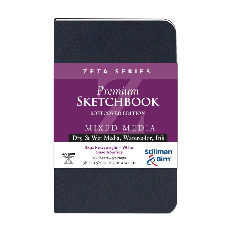 Carnet Stillman & Birn Zeta softcover 14x9 26f 270g blanc satiné portrait