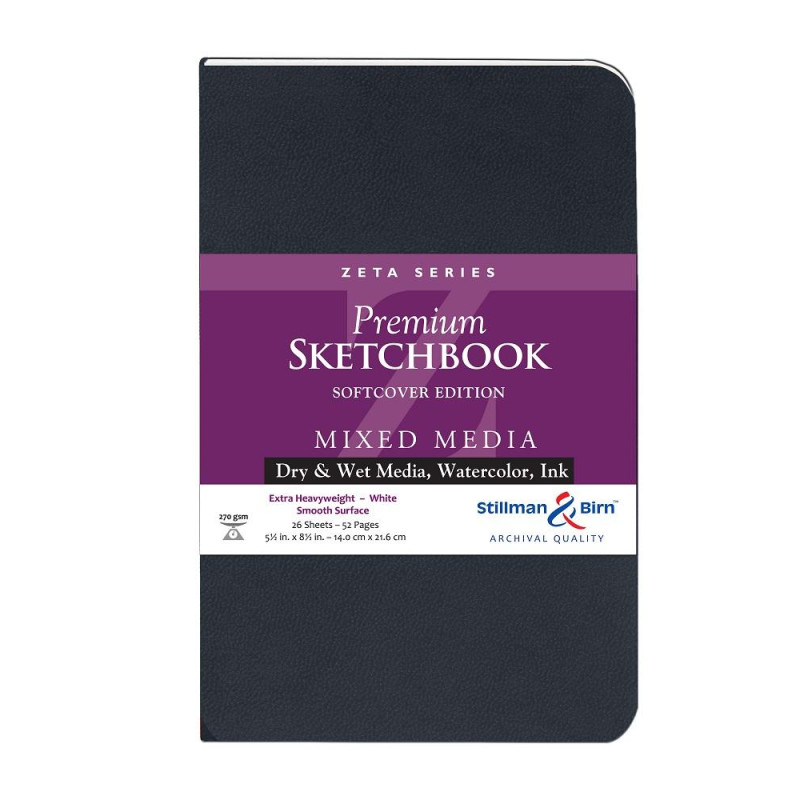 Carnet Stillman & Birn Zeta softcover 21,6x14 26f 270g blanc satiné