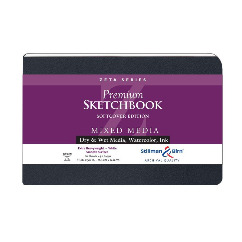 Carnet Stillman & Birn Zeta softcover 14x21,6 26f 270g blanc satiné