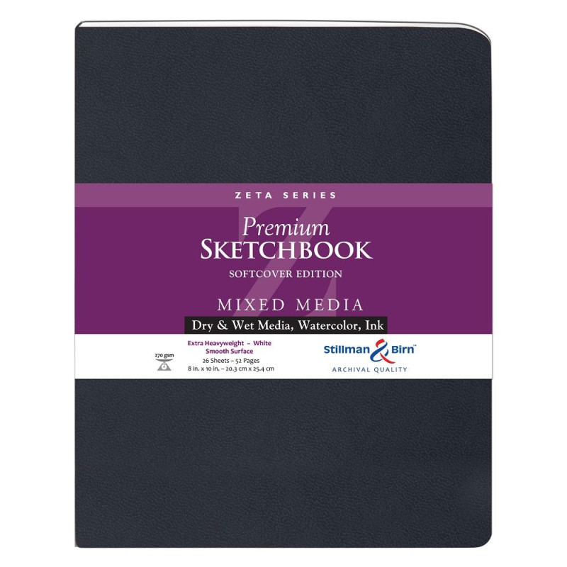 Carnet Stillman & Birn Zeta softcover 25x20 26f 270g blanc satiné portrait