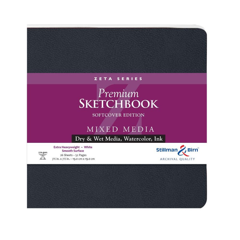 Carnet Stillman & Birn Zeta softcover 19x19 26f 270g blanc satiné carré