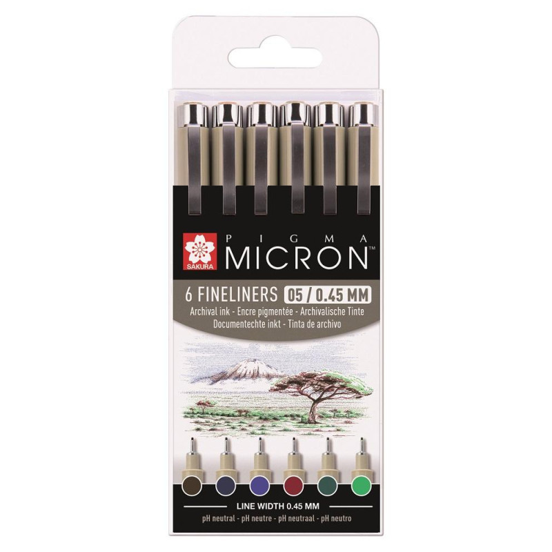 Set de 6 Pigma micron 05 Terre