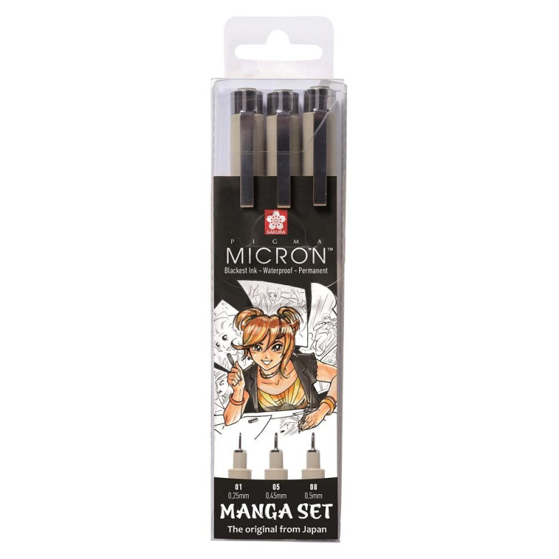 Set de 3 feutres Pigma micron Manga