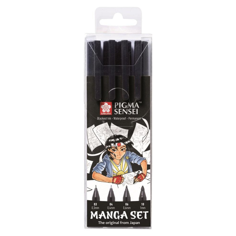 Set de 4 feutres Pigma Sensei