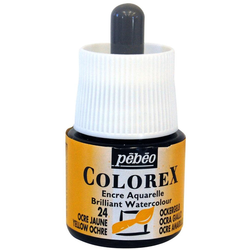 Ocre jaune - Encre aquarelle Colorex 45ml Pébéo