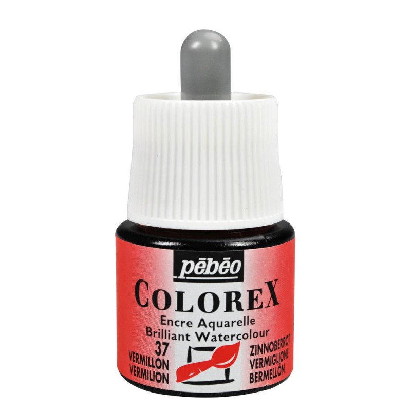 Vermillon - Encre aquarelle Colorex 45ml Pébéo