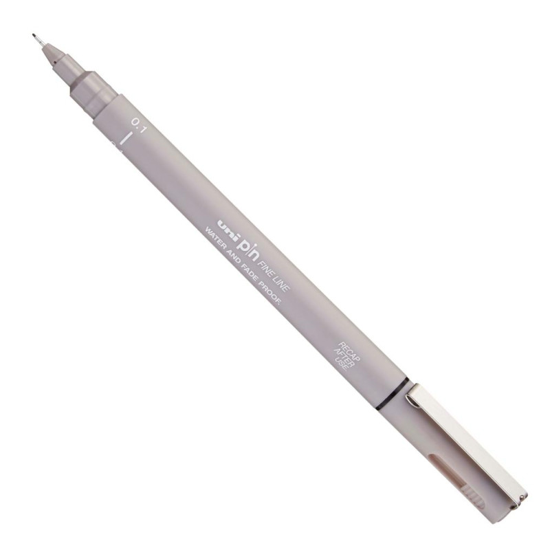 Feutre dessin technique pointe calibrée Uni-Pin 0,1 mm gris clair