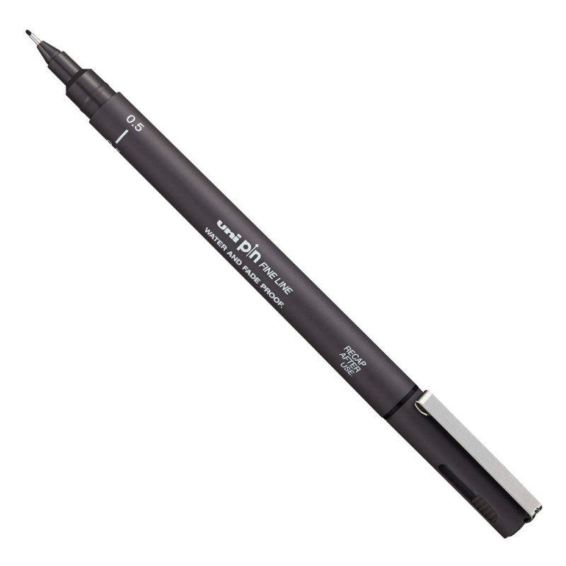 Feutre dessin technique pointe calibrée Uni-Pin 0,5 mm gris foncé