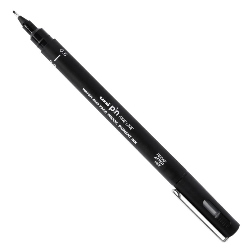 Feutre dessin technique pointe calibrée Uni-Pin 0,6 mm noir