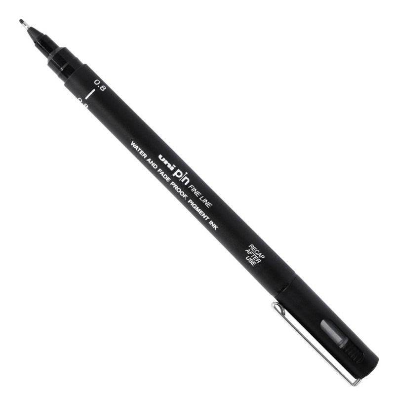 Feutre dessin technique pointe calibrée Uni-Pin 0,8 mm noir