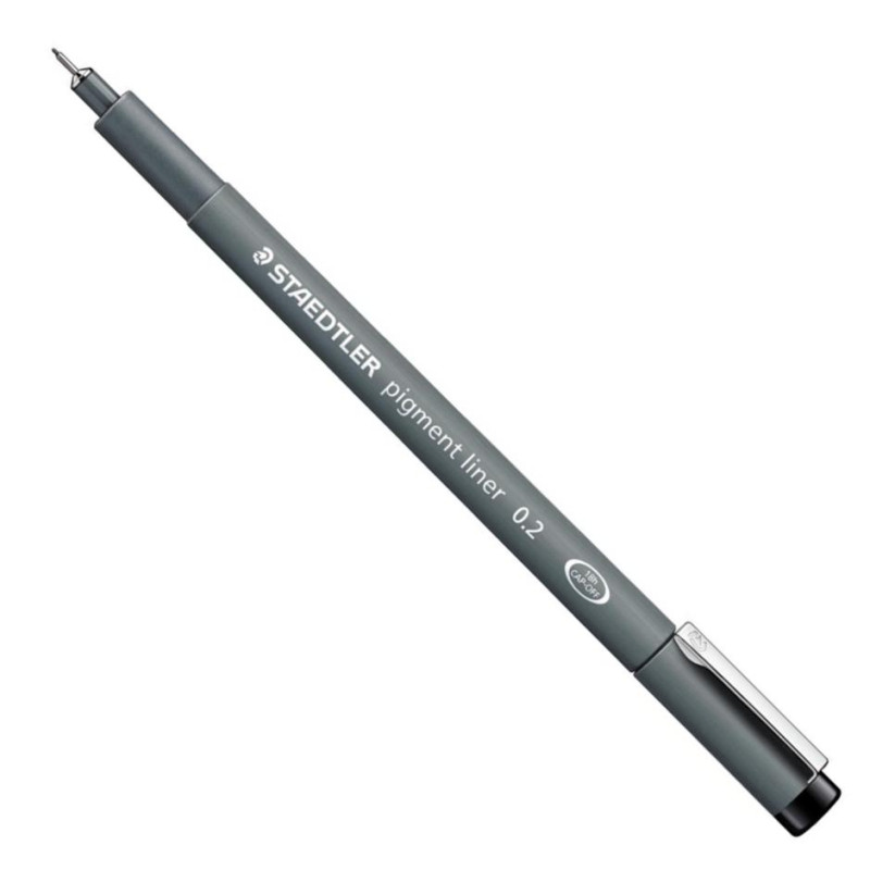 Feutre pigment liner pointe calibrée Staedtler 0,2 mm noir