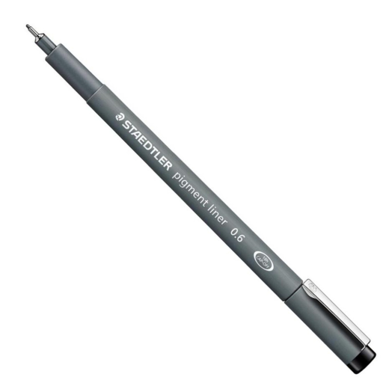 Feutre pigment liner pointe calibrée Staedtler 0,6 mm noir