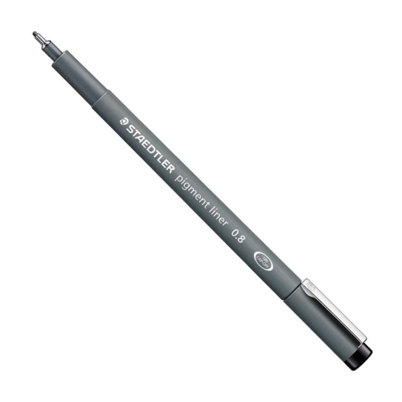 Feutre pigment liner pointe calibrée Staedtler 0,8 mm noir