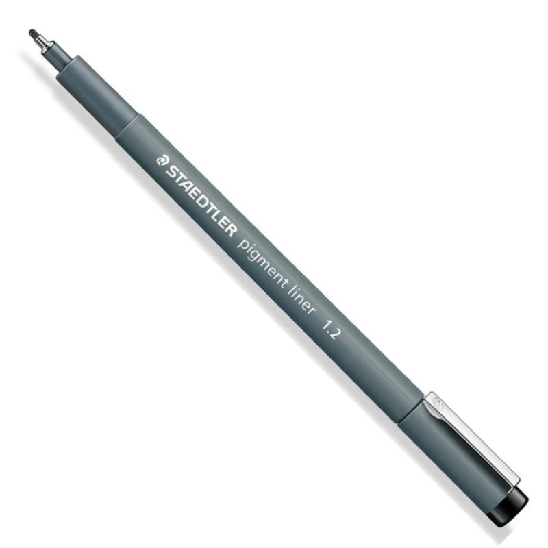 Feutre pigment liner pointe calibrée Staedtler 1,2 mm noir