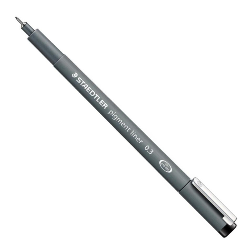 Feutre pigment liner pointe biseautée Staedtler 2 mm noir