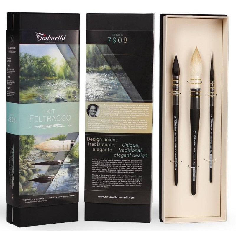 Kit Felice Feltracco de 3 pinceaux aquarelle Tintoretto