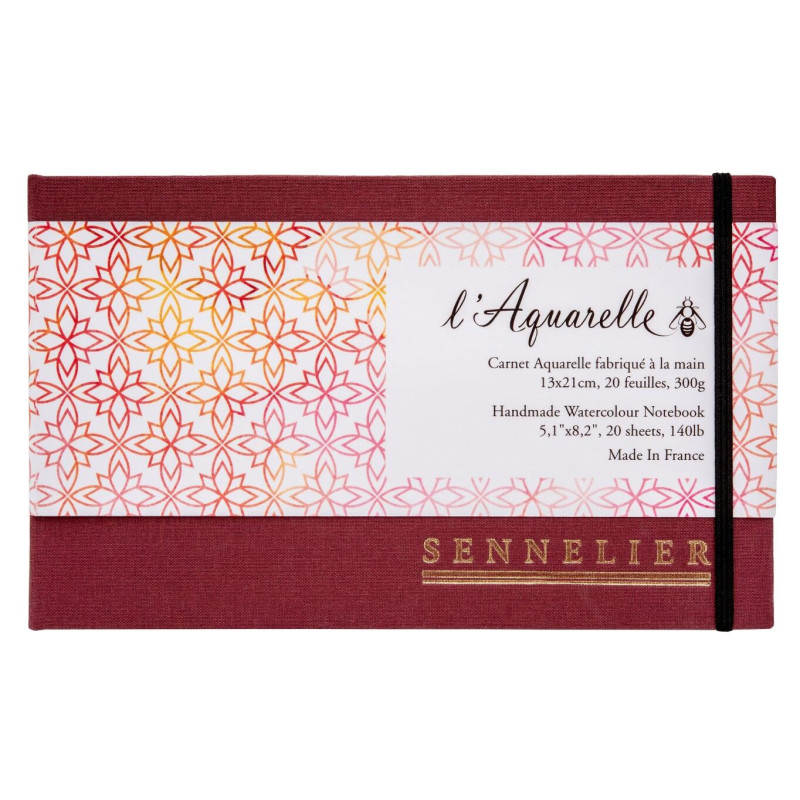 Carnet aquarelle entoilé spiralé brun Sennelier 13x21 300g 20 f